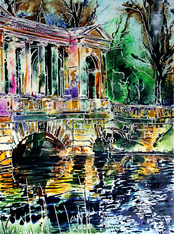 Palladian Bridge at Stowe by Cathy Read