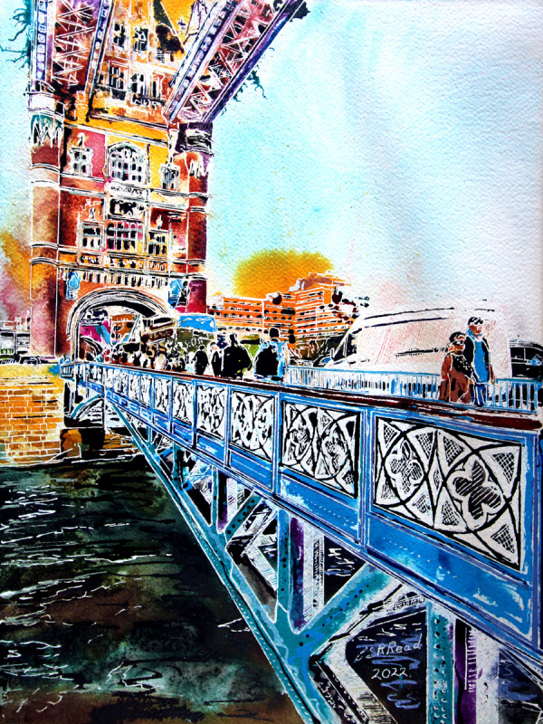Crossing Tower Bridge by Cathy Read