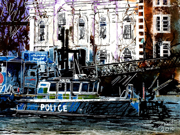 Police Boat by Cathy Read