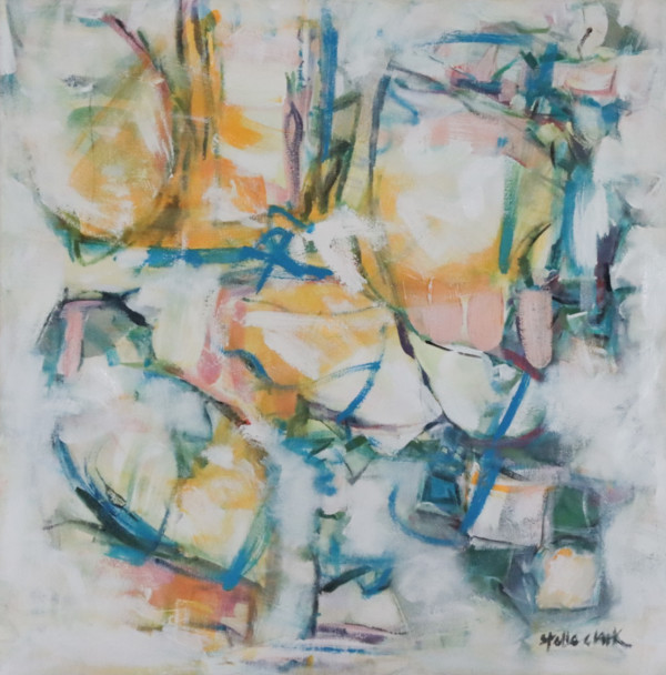 Abstract yellows&pinks by Stella Clark