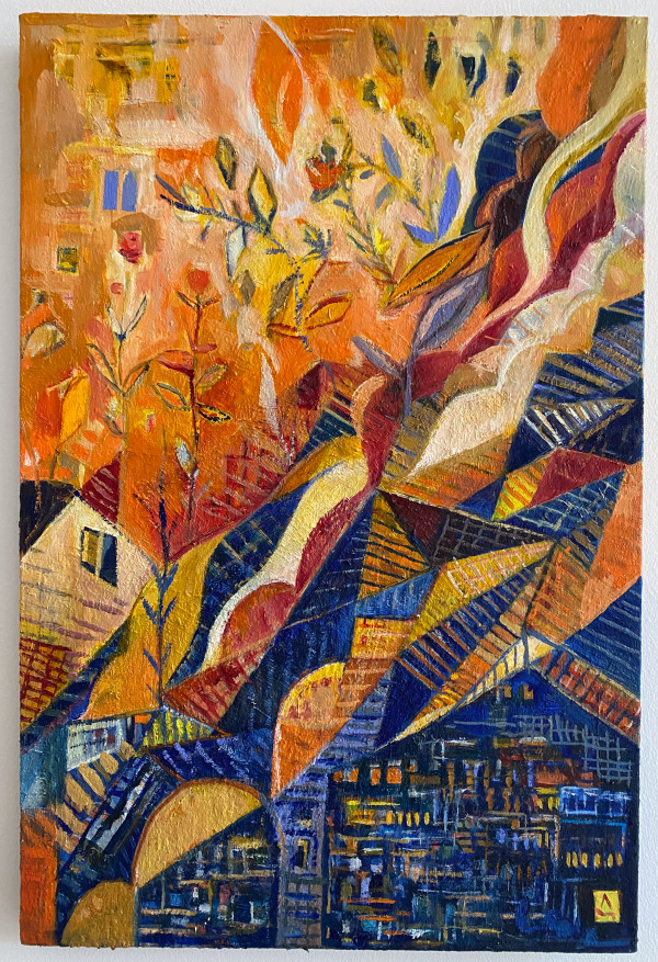 Orange Flower Garden by Siméon Artamonov