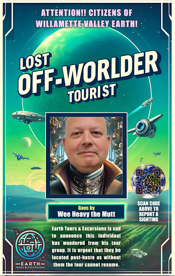 Lost Off-Worlder Tourist - Wee Heavy the Mutt by Adrienne Fritze