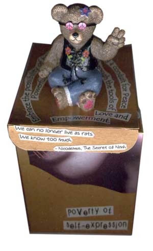Poverty Box: peace (side 1 - top), participant box from Empty & Meaningless: the Box Project by Adrienne Fritze, Image 1.