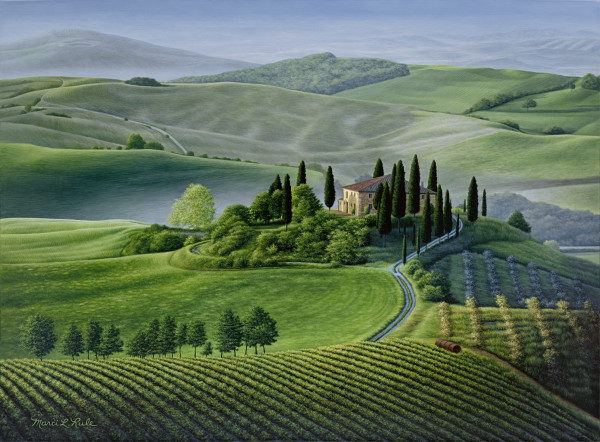 Tuscany Landscape - original oil by Marci Rule