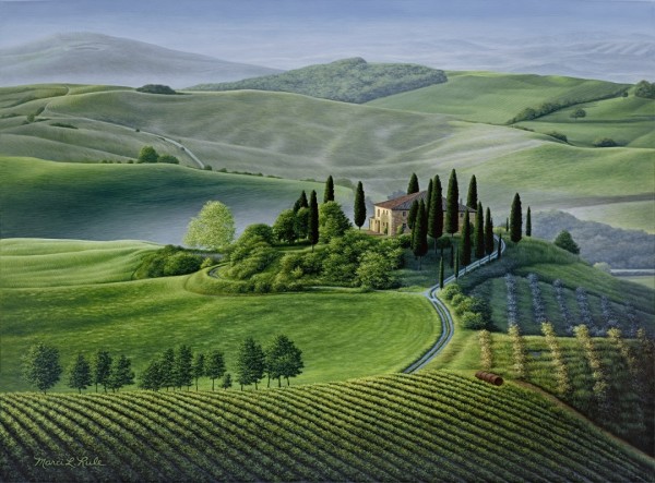 Tuscany Landscape, giclee on canvas