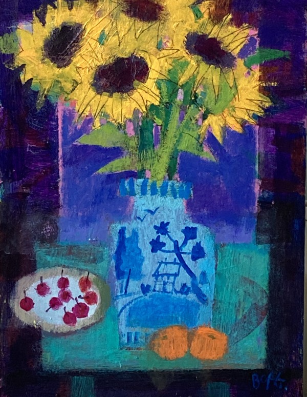 Sunflowers and cherries by francis boag