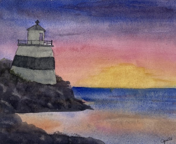 Margaretsville Lighthouse at Sunset #1 by Aprille Janes