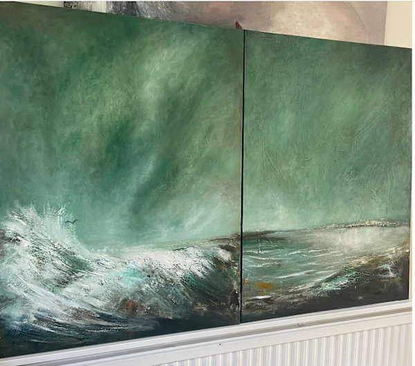 Where the Horizon Breaks (diptych) by Marina Emphietzi