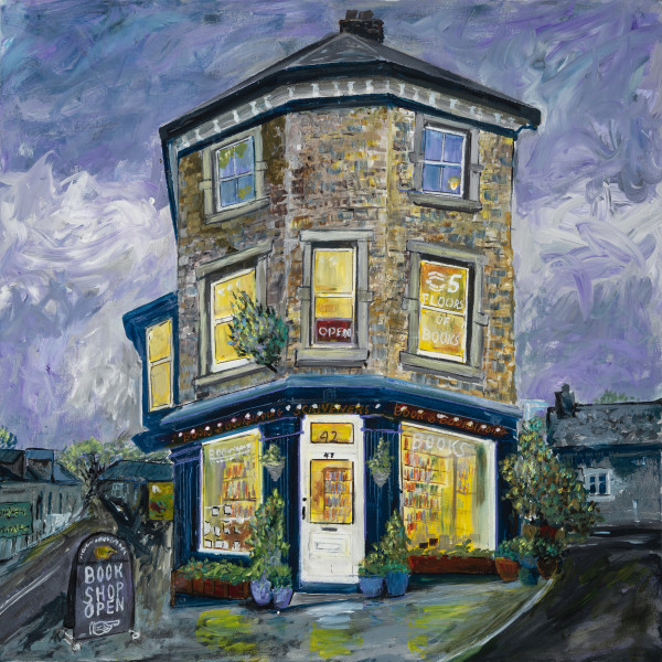 Buxton Corner Bookshop Signed Print by Rodney Beecher Roberts