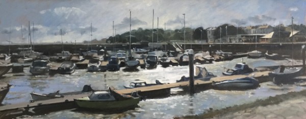 Ryde Harbour, low water, morning sun by Andrew Hird