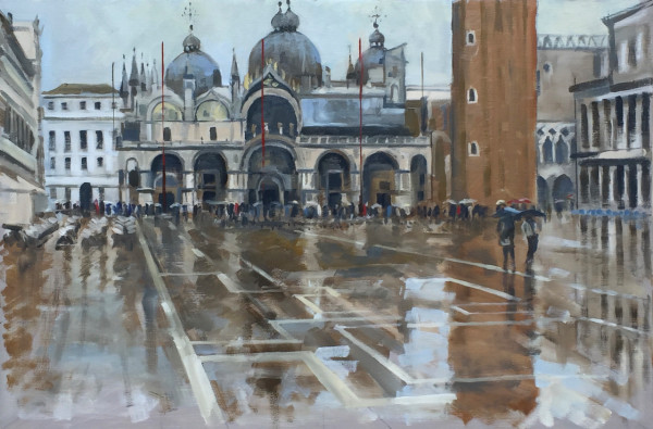 San Marco, rain and reflections by Andrew Hird