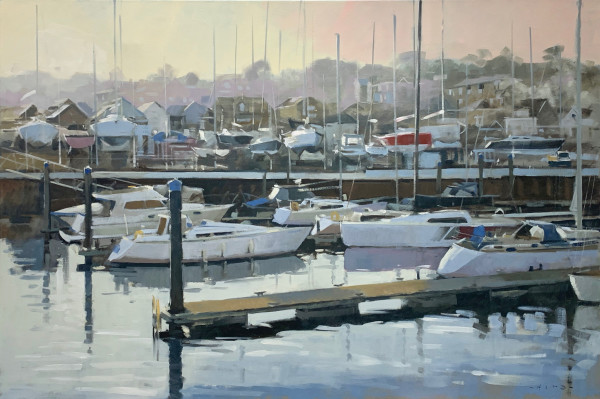 Cowes waterfront, summer evening by Andrew Hird
