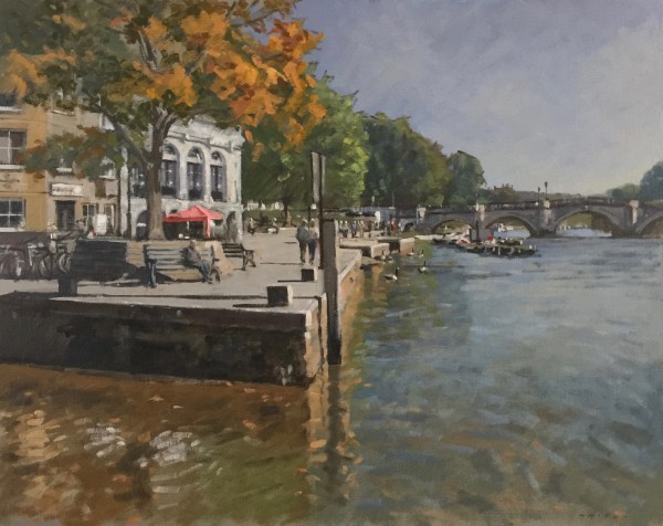 Richmond riverside, high tide by Andrew Hird