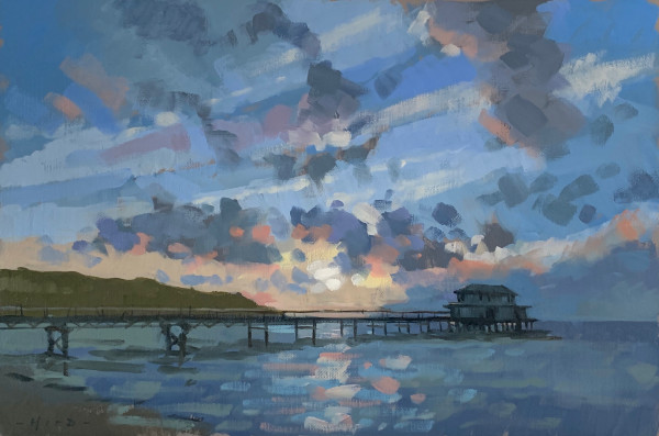Totland Bay, evening sky by Andrew Hird ARSMA