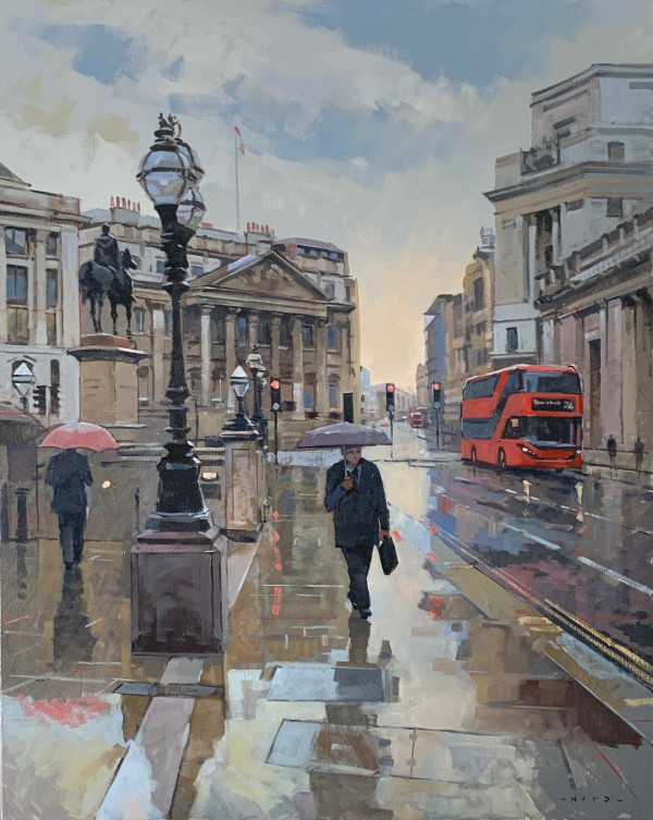 Threadneedle Street, rain by Andrew Hird