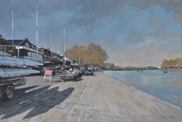 Rowing clubs, Putney riverside by Andrew Hird