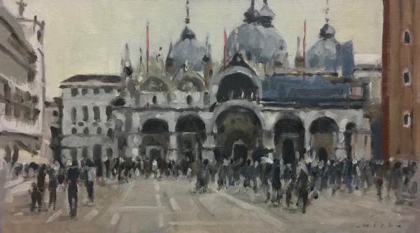 San Marco, grey morning, plein air study by Andrew Hird
