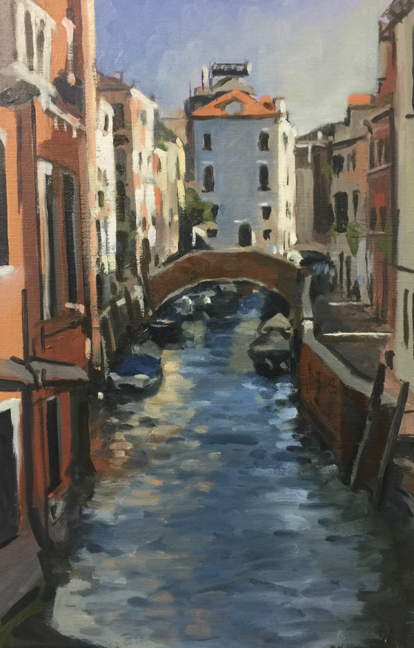 Dorsoduro side canal, plein air study by Andrew Hird