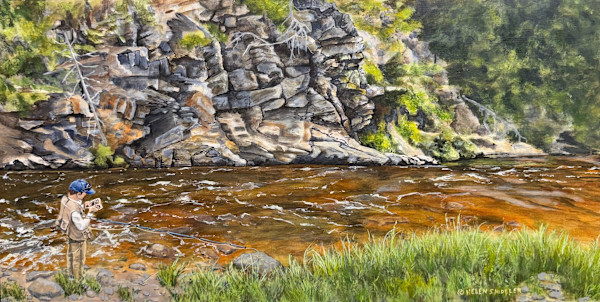 Gabe Fishing at Slippery Rock Pool by Helen Shideler, Image 2.