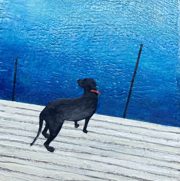 Just a Dog Waiting on a Dock by Susan  Wallis