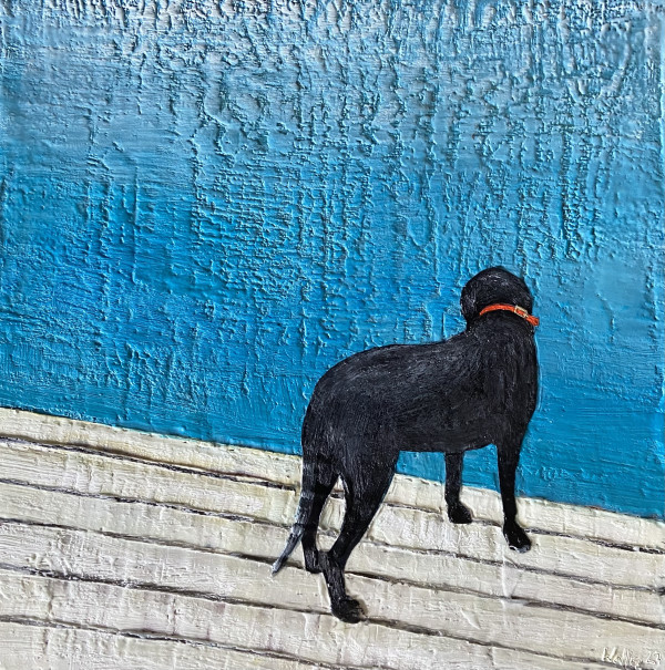 Just a Dog on a Dock II by Susan  Wallis
