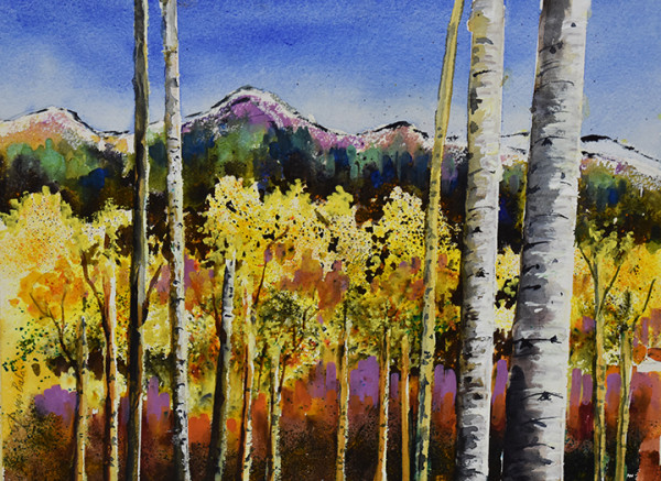 Aspen in Mountains by Tanis Bula