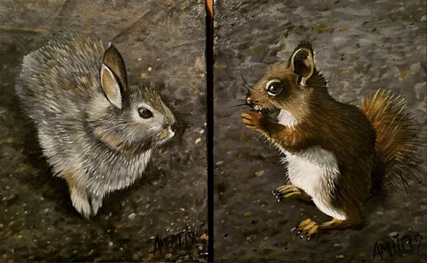 Bunny & Squirrel Set by J. Scott Ament