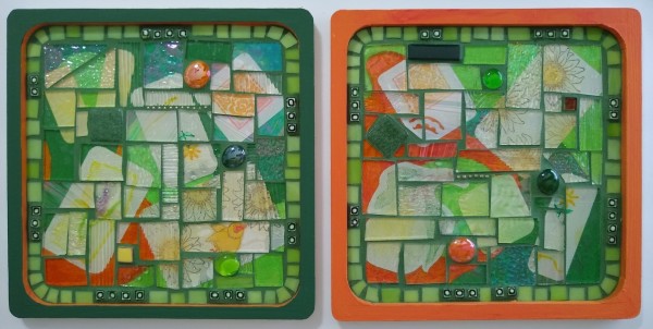 Green and Gold (pair of trivets) by Andrea L Edmundson