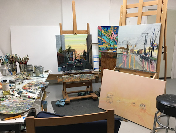 2018 Studio with Burnside Stripe and Listening to NPR by Shawn Demarest