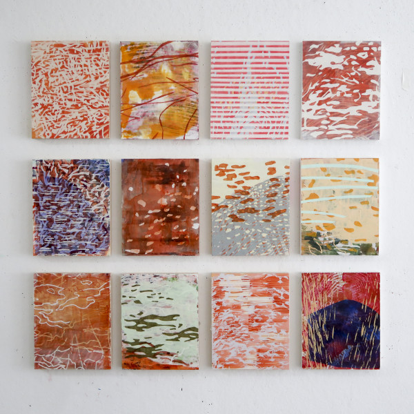 Panels 10x8" red and orange by Laura Fayer