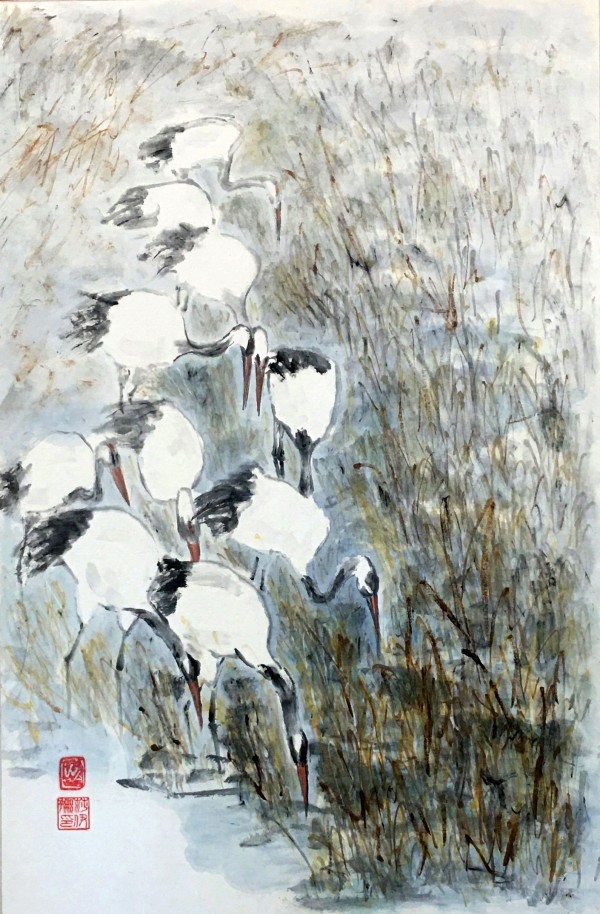 Gervės / Cranes by Ina Loreta Savickiene