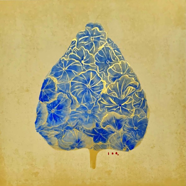Mėlynas auksinis lapas / Blue golden leaf by Ina Loreta Savickiene