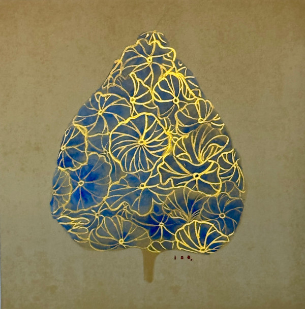 Mėlynas auksinis lapas / Blue golden leaf by Ina Loreta Savickiene