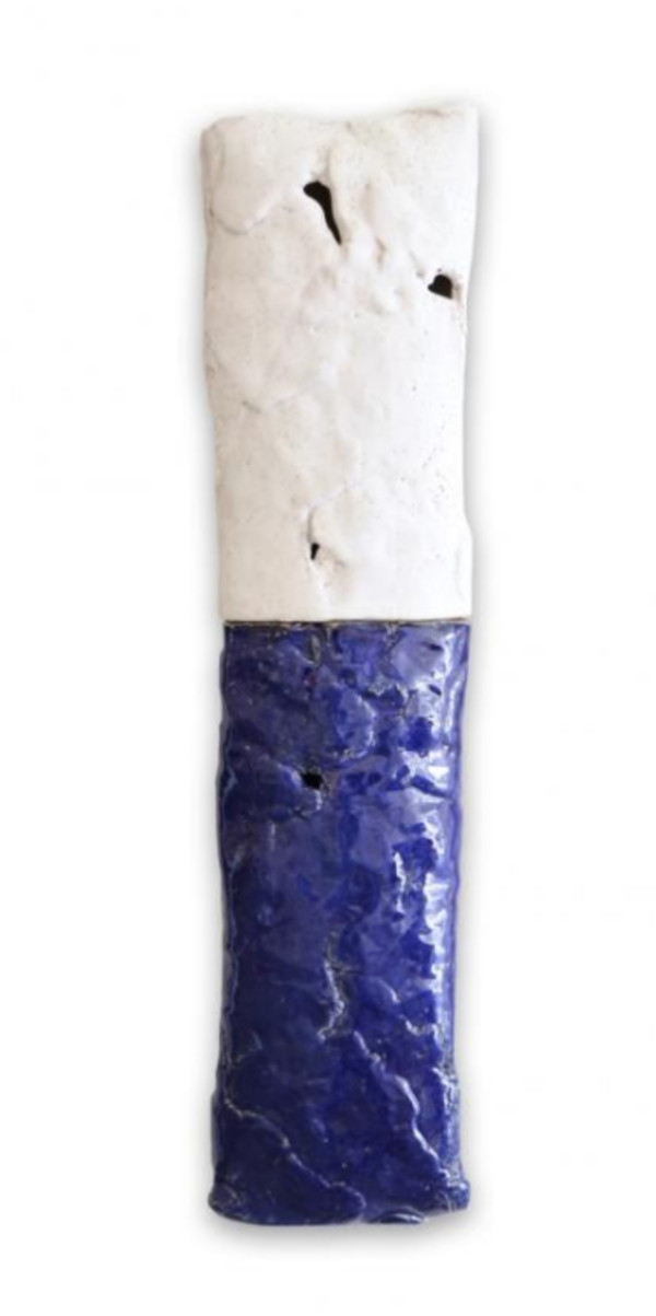 Cobalt and White Pillow by Brandon Reese