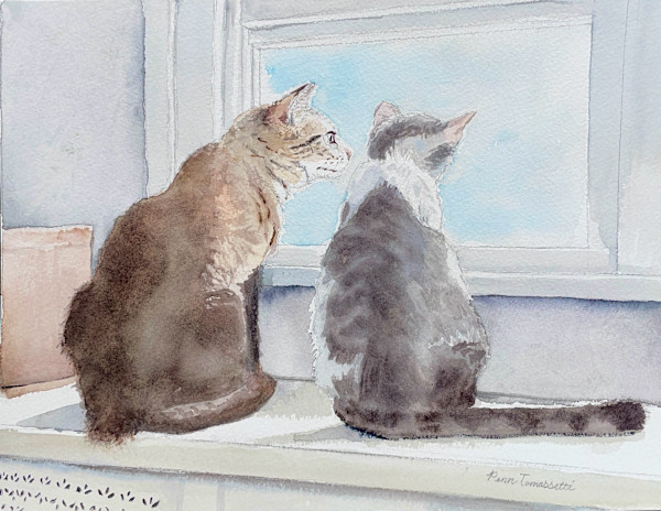 Cats Looking Out The Window by Penn Tomassetti