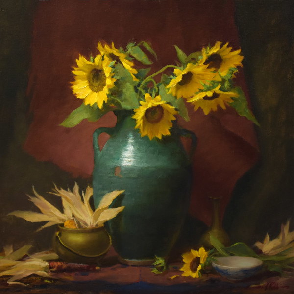 Sunflowers and Corn by Elizabeth Robbins