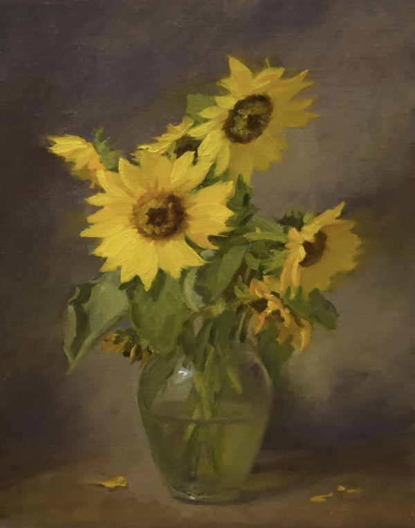 Sunflowers in Glass by Elizabeth Robbins