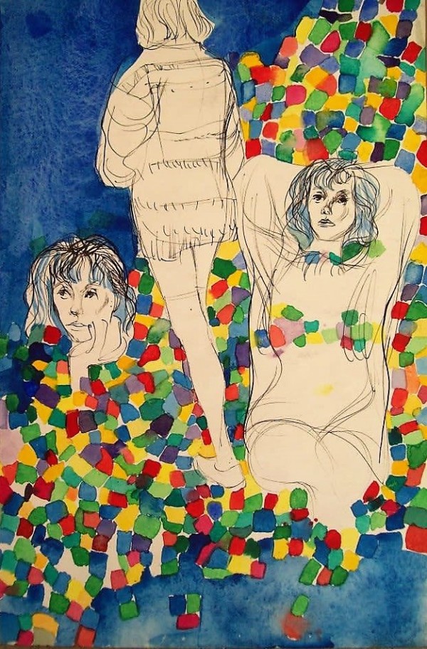 Sketches/ Girl with colours by Gallina Todorova