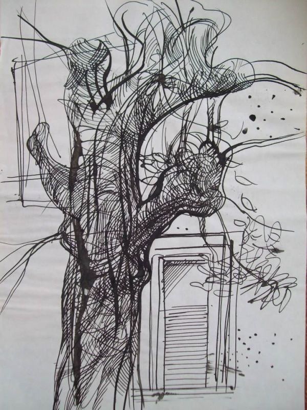 Fall tree by the window by Gallina Todorova