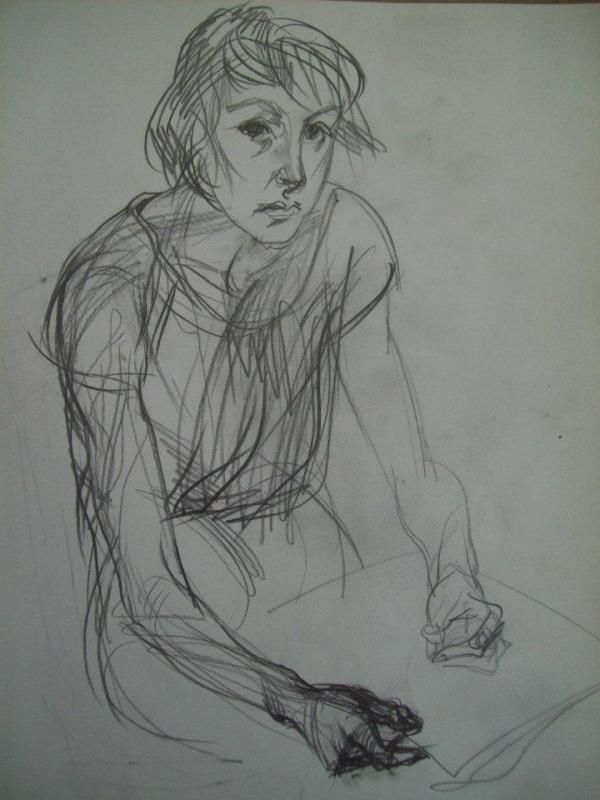 Selfportrait sketching by Gallina Todorova