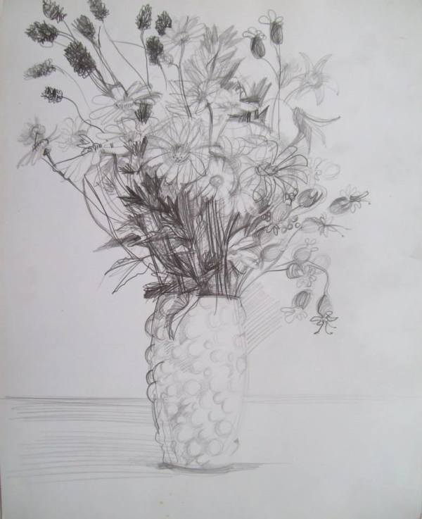 Wild flowers in a vase by Gallina Todorova