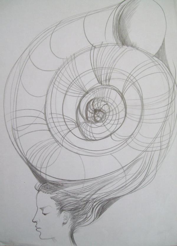 Girl with snailshell hairdo by Gallina Todorova