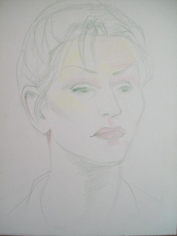 Portrait drawing - Nina by Gallina Todorova