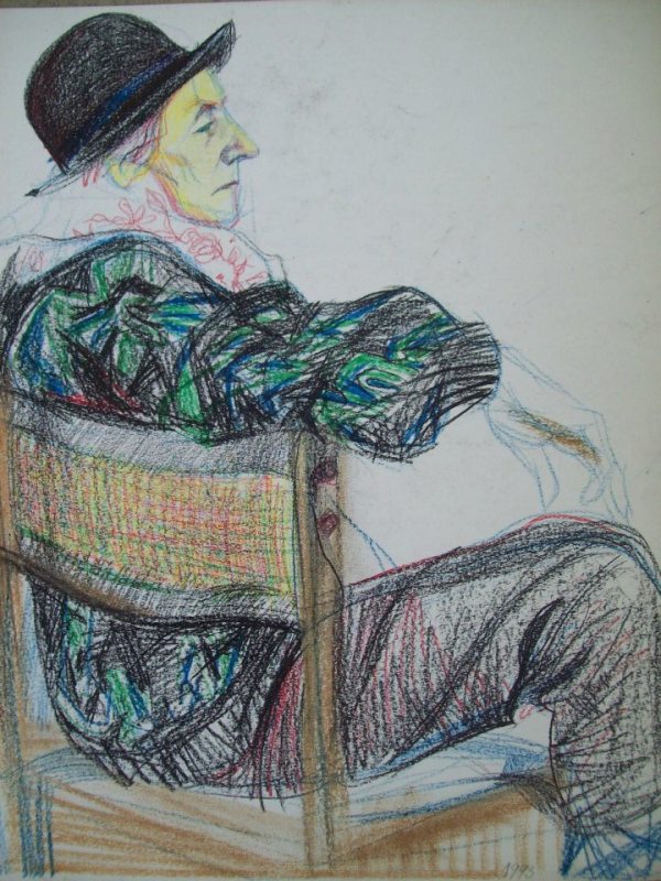 Model at the Art Academy in Sofia - pastel by Gallina Todorova