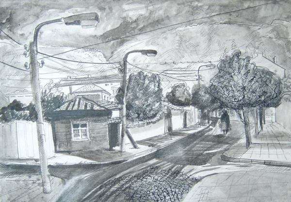 Street in Karlovo 1987 by Gallina Todorova