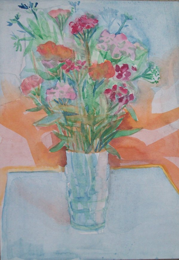 Wild carnations in a vase by Gallina Todorova