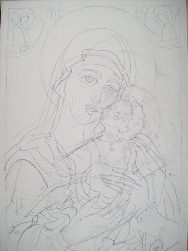 Preliminary drawing for an icon by Gallina Todorova