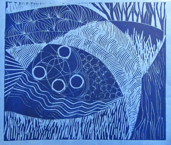 Nature 2 - blue paper by Gallina Todorova