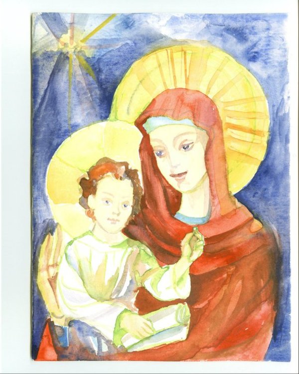 Holy Virgin with Jesus child 2 by Gallina Todorova