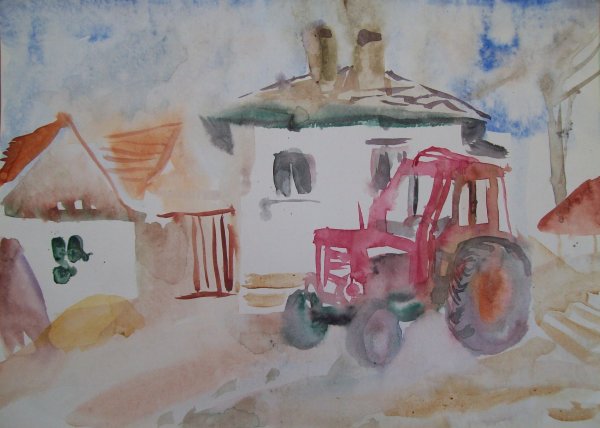 Tractor in Gella, Rhodopy mountain by Gallina Todorova